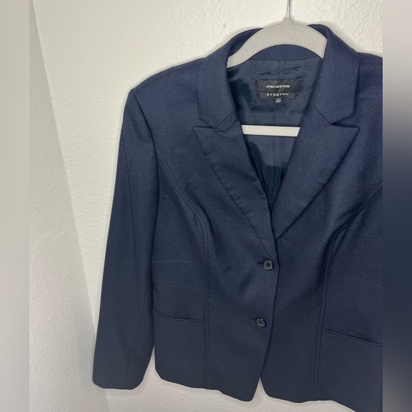Jones New York Women’s Stretch Blue Tailored Blazer - Picture 4 of 7